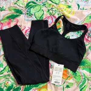 LNDR Women's Black Sports Bra and Leggings Set